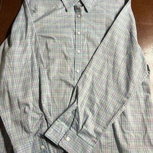 Foxcroft Men's Multicolor Plaid Shirt Button Up Wrinkle Free